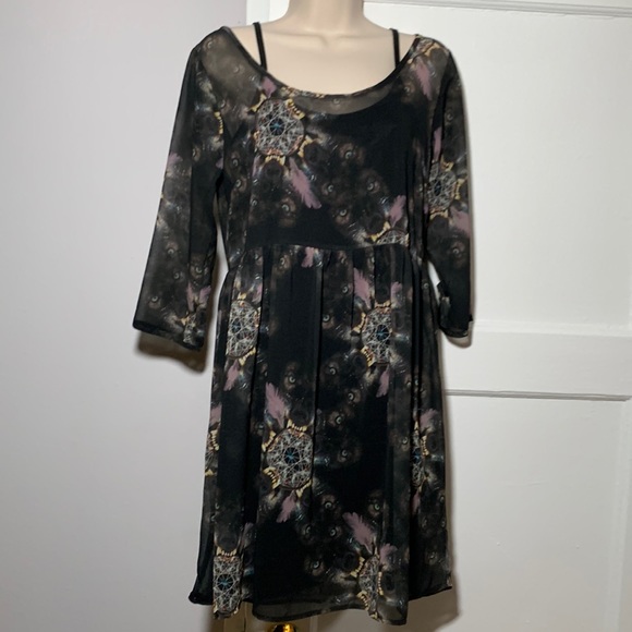 Iron Fist Clothing Dress Wolf Dreamcatcher Sheer Slip Flowy Hot Topic - Picture 1 of 5